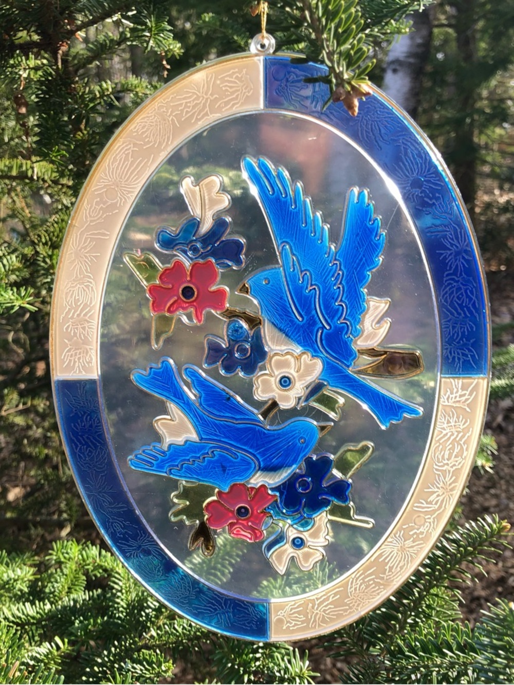 Vintage 70’s Bluebird Suncatcher